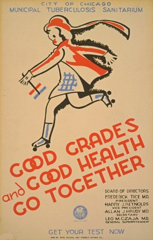 Chicago Municipal Tuberculosis Sanitarium poster promoting tuberculosis testing